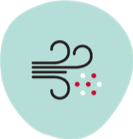 Allergic reaction sneeze wind icon