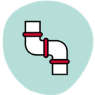 Image of pipe because termites can hid by pipes and inside your house.